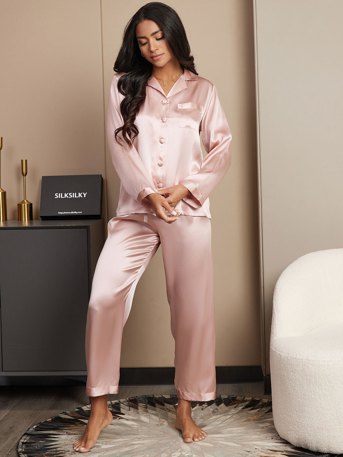 Women's Pure Silk Long Sleeve Pyjamas Set