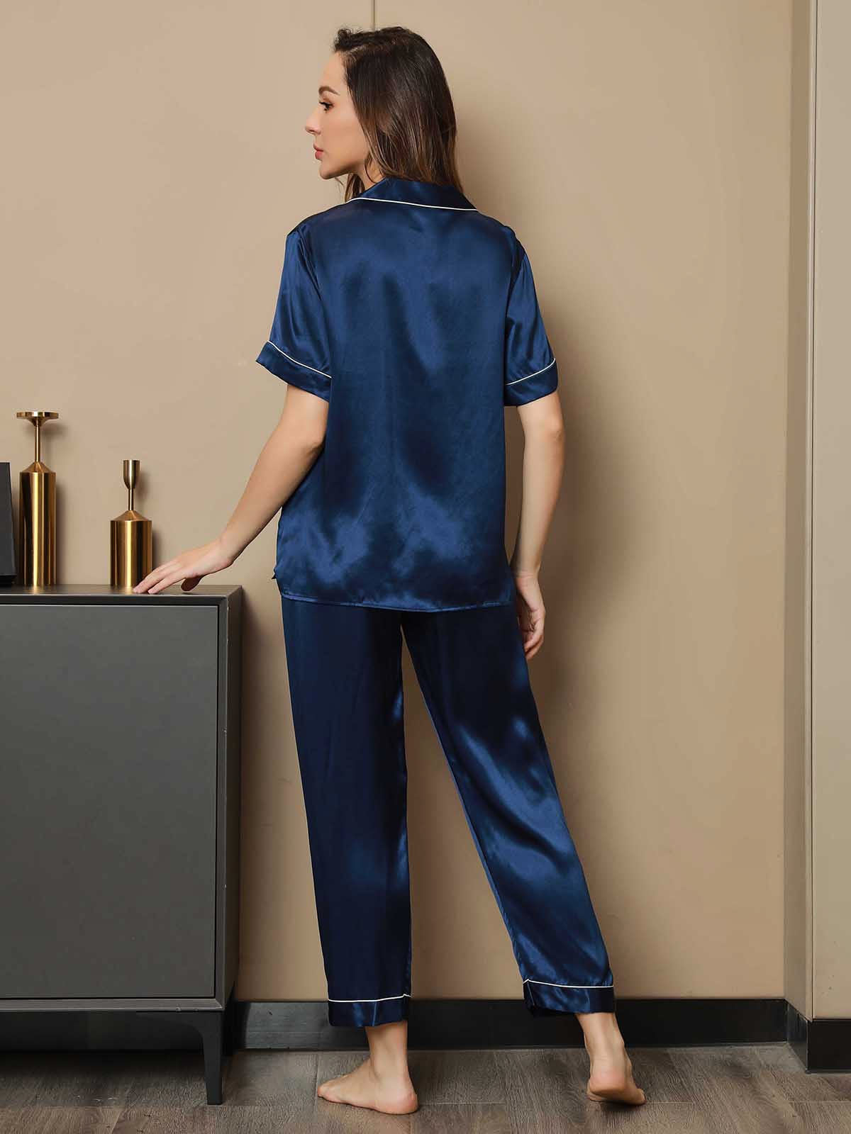 Women's Pure Silk Short Sleeve Pyjamas Set