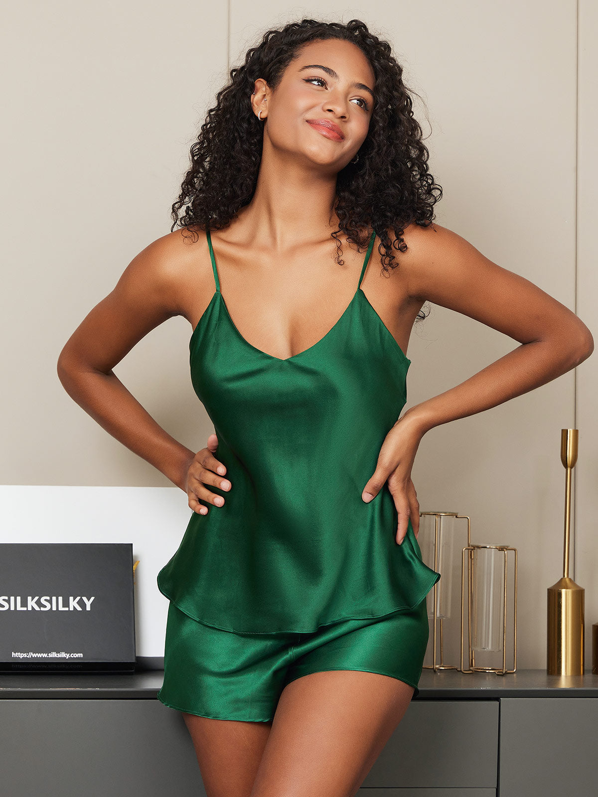 Pure Silk Spaghetti Strap Camisole Set