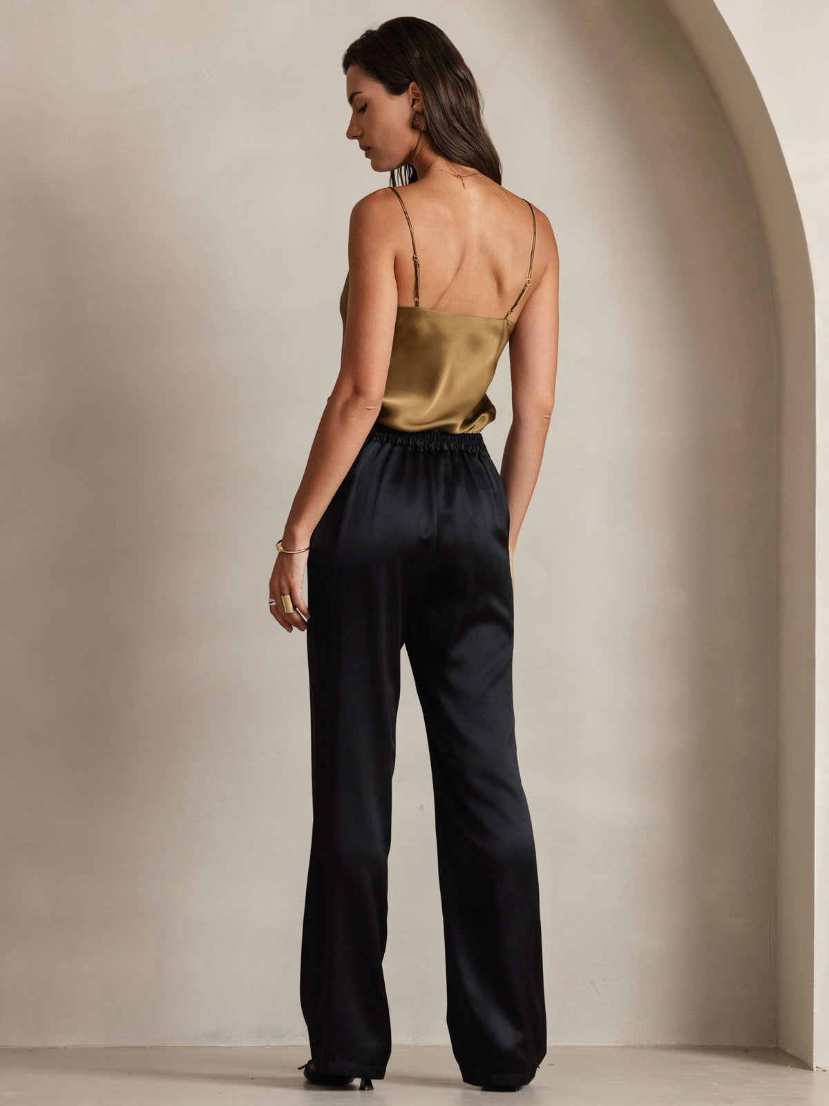 Pure Silk Spaghetti Strap V Neck Camisoles